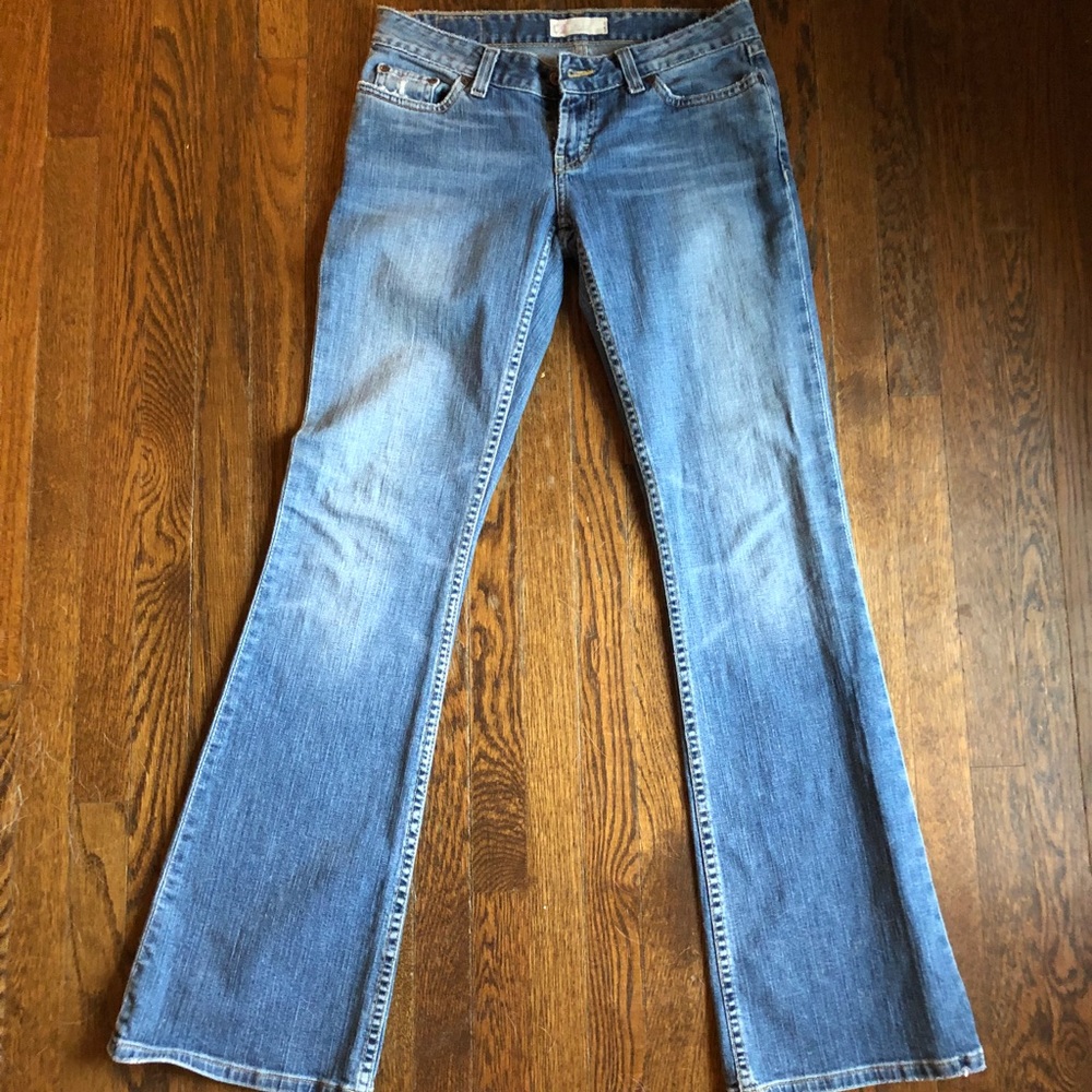 Buckle flare jeans